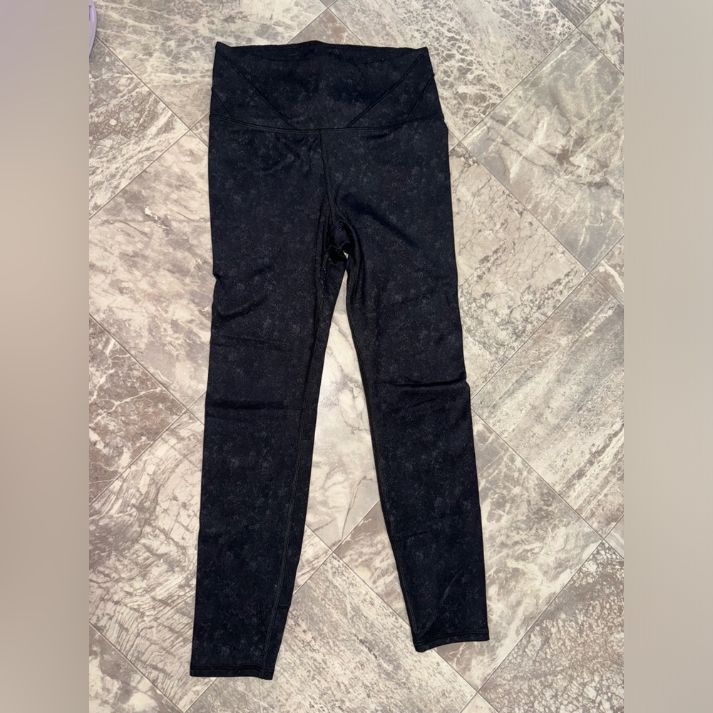 All in Motion Girls Black High Rise Leggings Size M 7/8 Marbled Activewear